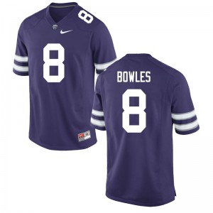 Mens Kansas State #8 Daron Bowles Purple Stitch Jersey 700664-554