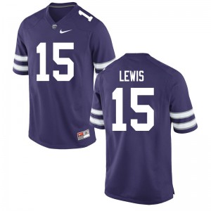 Mens Kansas State University #15 Jaren Lewis Purple Stitch Jerseys 810183-940