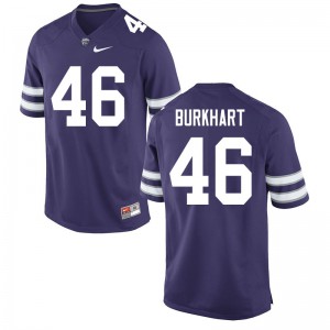 Men's Kansas State Wildcats #46 Jhet Burkhart Purple Embroidery Jersey 325008-222
