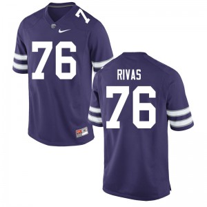 Mens Kansas State University #76 Josh Rivas Purple Stitched Jerseys 289271-400