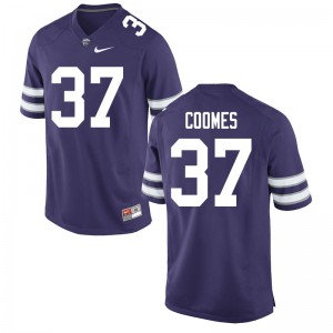 Mens Kansas State University #37 Kirk Coomes Purple Stitched Jerseys 632119-334