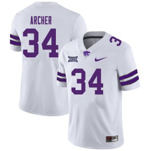 Men's K-State #34 Levi Archer White Official Jersey 899087-493