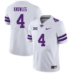 Men's Kansas State University #4 Malik Knowles White Football Jerseys 446999-622