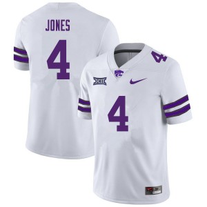 Men Kansas State #4 Wayne Jones White Stitched Jerseys 331611-762
