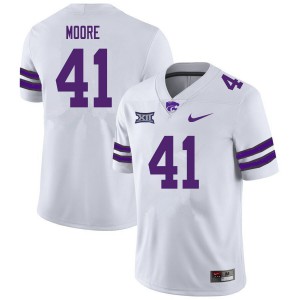 Mens K-State #41 Austin Moore White Embroidery Jerseys 706053-950