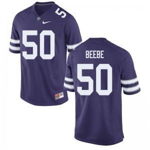 Men's Kansas State University #50 Cooper Beebe Purple Player Jerseys 413486-275
