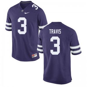 Men's Kansas State #3 Jaelon Travis Purple University Jerseys 945483-849