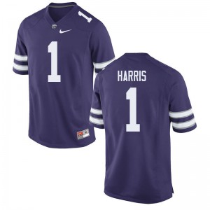 Mens Kansas State University #1 Jay Harris Purple Official Jersey 935833-811