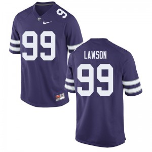 Mens Kansas State Wildcats #99 Owen Lawson Purple High School Jerseys 825110-379