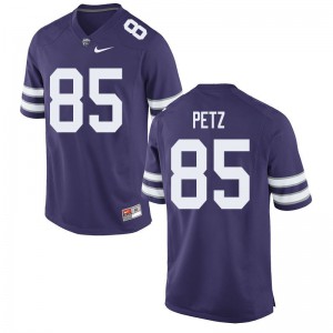 Mens Kansas State University #85 Riley Petz Purple Stitched Jerseys 938026-843