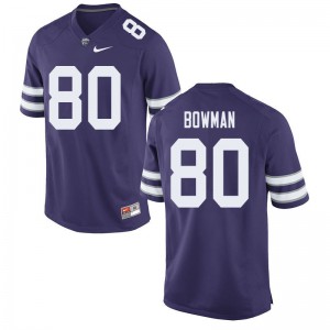 Men Kansas State #80 Ty Bowman Purple Alumni Jersey 754995-605