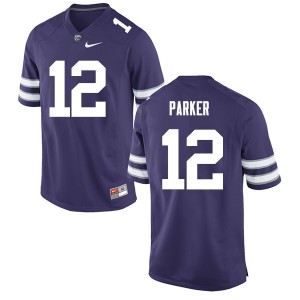 Men's KSU #12 A.J. Parker Purple Stitched Jersey 436547-709
