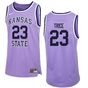 Mens Kansas State University #23 Austin Trice Purple Retro Official Jersey 277103-604