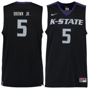 Men's KSU #5 Barry Brown Jr. Black Official Jerseys 832578-221