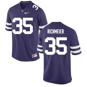 Mens Kansas State #35 Blake Richmeier Purple Embroidery Jerseys 807165-722