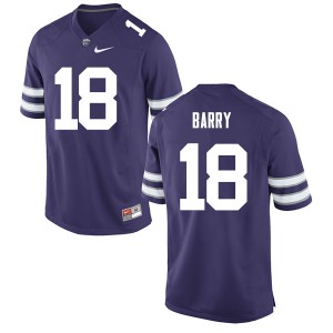 Mens Kansas State Wildcats #18 Brogan Barry Purple University Jerseys 133137-906