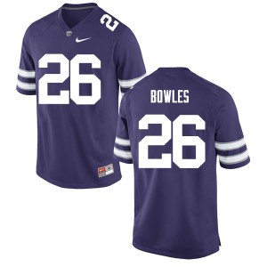 Men's Kansas State University #26 Daron Bowles Purple Football Jersey 341115-407