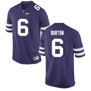 Men's Kansas State University #6 Deante Burton Purple Football Jerseys 242913-973