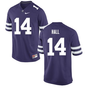 Mens Kansas State Wildcats #14 Hunter Hall Purple Stitched Jersey 455309-711