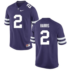 Mens Kansas State University #2 Isaiah Harris Purple Stitched Jerseys 459299-849
