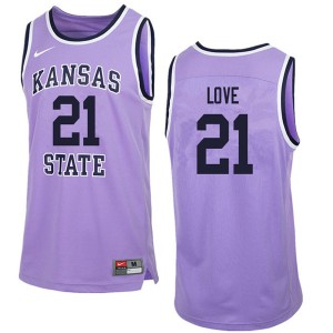 Men Kansas State Wildcats #21 James Love Purple Retro High School Jersey 890119-471