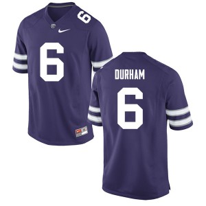 Men's Kansas State #6 Johnathan Durham Purple Stitch Jersey 964608-685