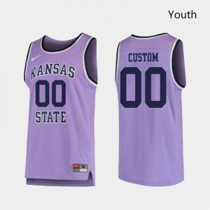 Youth Kansas State University #00 Custom Purple Retro Stitched Jerseys 982700-679