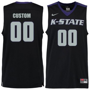 Men's Kansas State Wildcats #00 Custom Black Basketball Jersey 273665-387