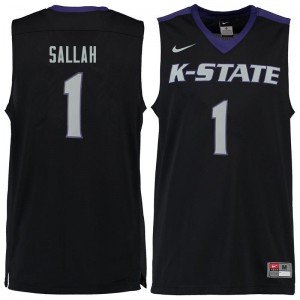 Men's Kansas State #1 Mawdo Sallah Black Stitched Jerseys 754406-760