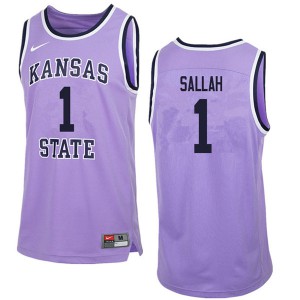 Men Kansas State Wildcats #1 Mawdo Sallah Purple Retro Player Jersey 598036-471