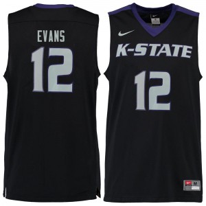 Men's Kansas State #12 Mike Evans Black Official Jerseys 349687-974