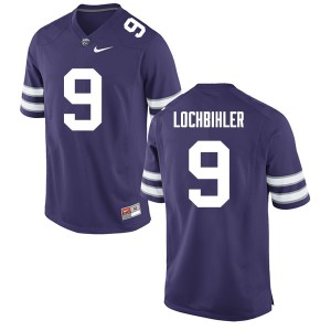 Men's Kansas State #9 Mitch Lochbihler Purple Embroidery Jerseys 786563-408