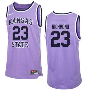 Mens Kansas State Wildcats #23 Mitch Richmond Purple Retro Basketball Jerseys 578931-114