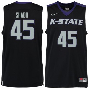 Men's Kansas State University #45 Nigel Shadd Black Stitch Jersey 952613-507