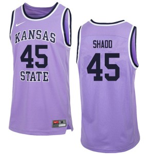 Mens Kansas State Wildcats #45 Nigel Shadd Purple Retro NCAA Jersey 378405-444