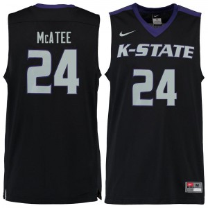 Mens Kansas State #24 Pierson McAtee Black College Jerseys 133452-989