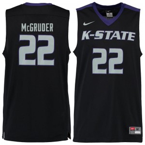 Men's Kansas State #22 Rodney McGruder Black Embroidery Jerseys 165208-213