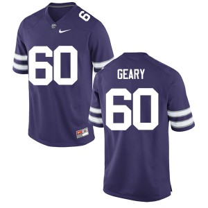 Mens Kansas State Wildcats #60 Will Geary Purple Embroidery Jersey 409564-834