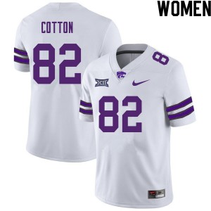 Women's KSU #82 Cameron Cotton White Stitch Jersey 945853-768