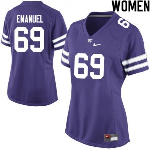 Women's Kansas State Wildcats #69 Carlos Emanuel Purple Stitched Jersey 844152-242