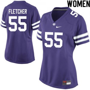 Women Kansas State Wildcats #55 Cody Fletcher Purple Official Jerseys 734792-861