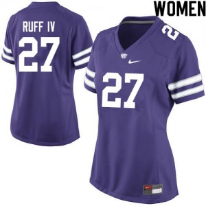 Women's Kansas State Wildcats #27 Cornelius Ruff IV Purple Football Jerseys 492930-327