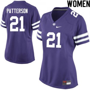 Women Kansas State University #21 Darreyl Patterson Purple Embroidery Jersey 459217-438