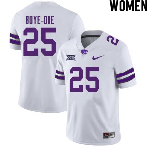 Women's Kansas State Wildcats #25 Ekow Boye-Doe White NCAA Jersey 467391-974