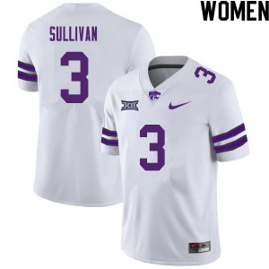 Womens KSU #3 Elijah Sullivan White Stitched Jerseys 242781-813