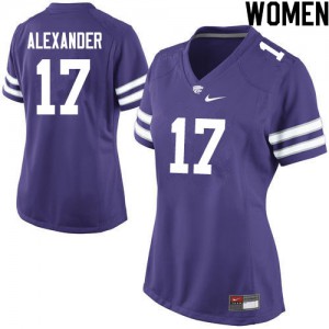 Women Kansas State Wildcats #17 Jonathan Alexander Purple Official Jerseys 861999-788