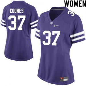 Women's Kansas State #37 Kirk Coomes Purple College Jersey 776809-462
