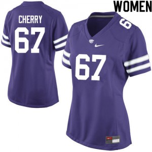 Women Kansas State Wildcats #67 Shane Cherry Purple College Jerseys 350512-913