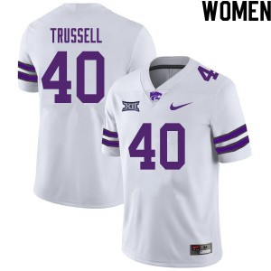 Women Kansas State #40 Spencer Trussell White Football Jerseys 745796-422