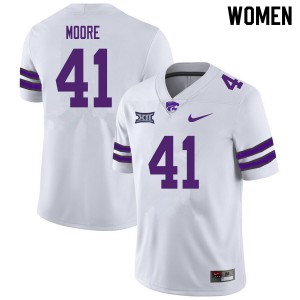 Womens K-State #41 Austin Moore White Player Jersey 799581-548